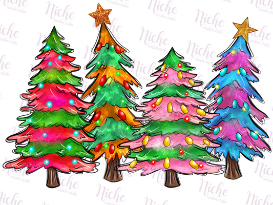 -CHR1038 Colorful Christmas Tree Decal