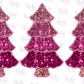 -CHR1044 Pink Tree Faux Sequin Decal