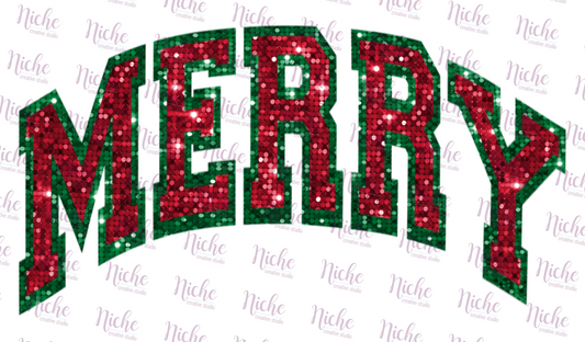 -CHR1048 Merry Faux Sequin Decal