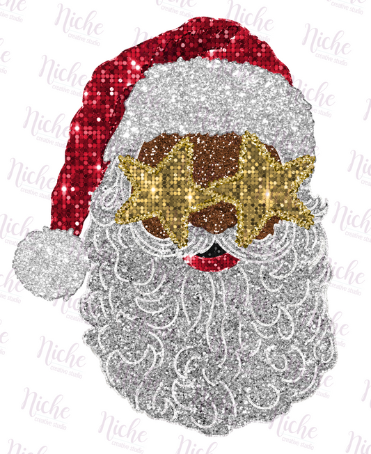 -CHR1053 Sequin Santa Decal