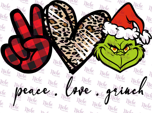 -CHR1065 Peace Love Grinch Decal