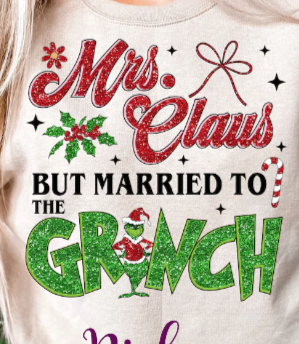 -CHR1070 Mrs. Claus Married to the Grinch Decal