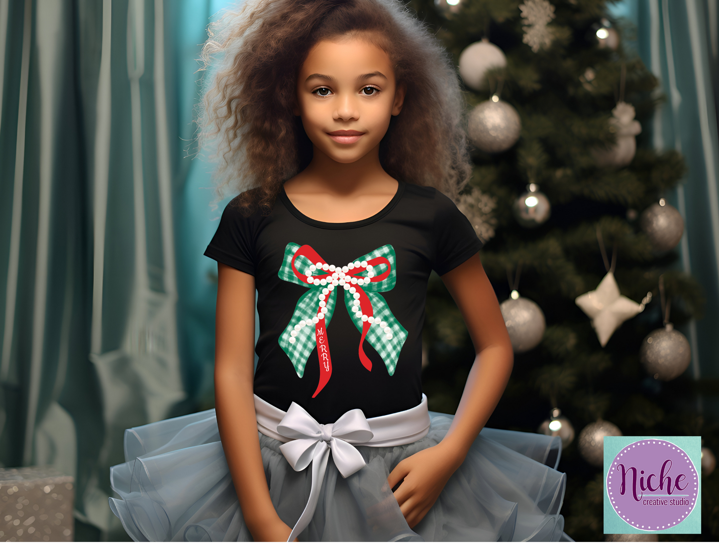 -CHR3410 Merry Pearl Bow Decal