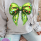 -CHR5424 Green Fur Coquette Bow Decal