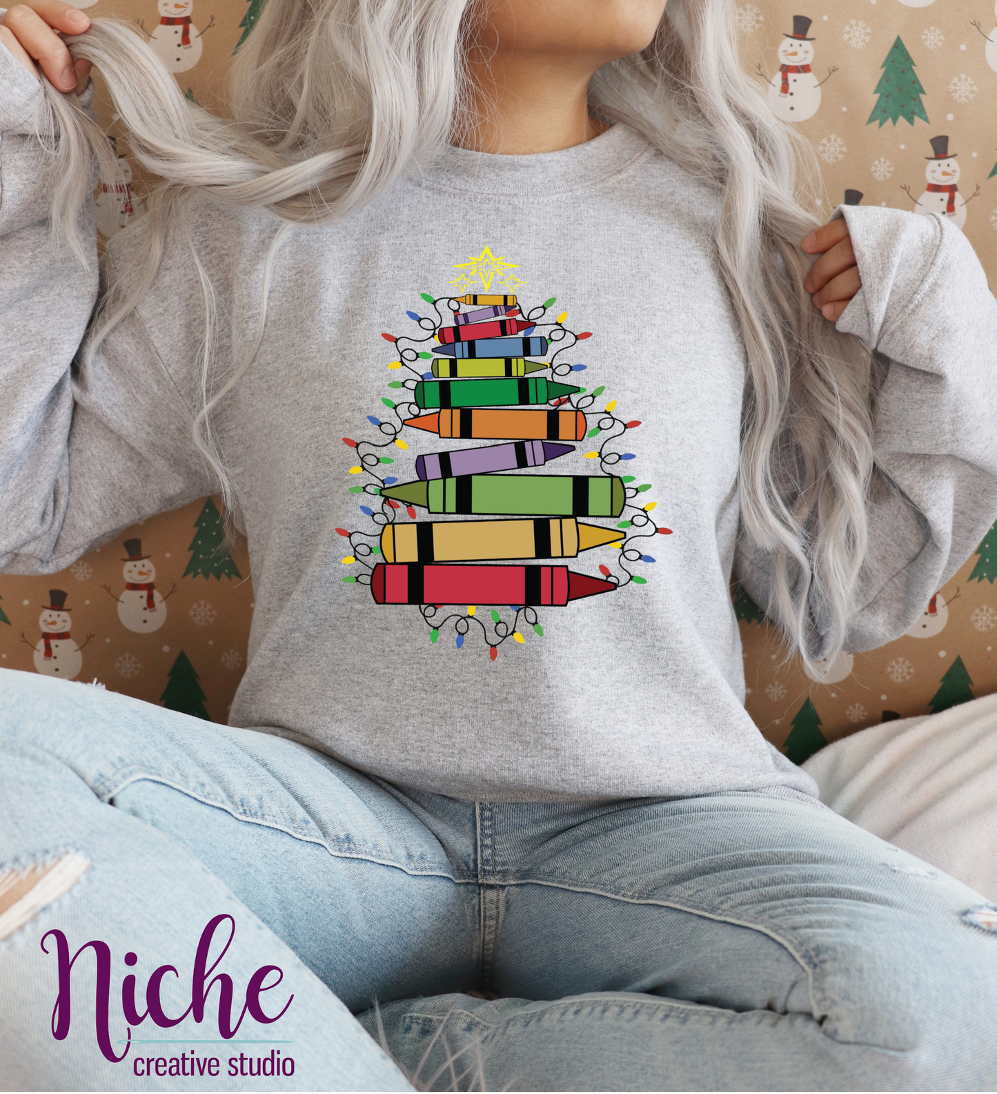-CHR5461 Merry Christmas Tree Pencil Teacher Decal