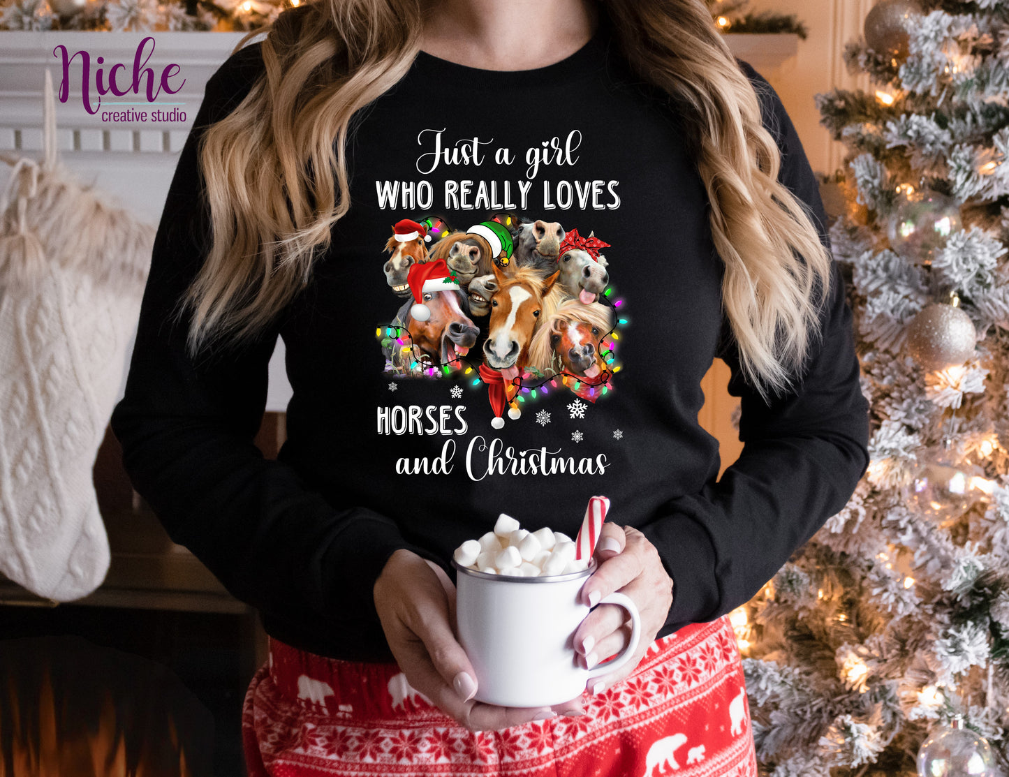 -CHR6029 Horse Lover Christmas Decal