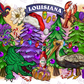 -CHR749 Louisiana Christmas Mardi Gras Decal