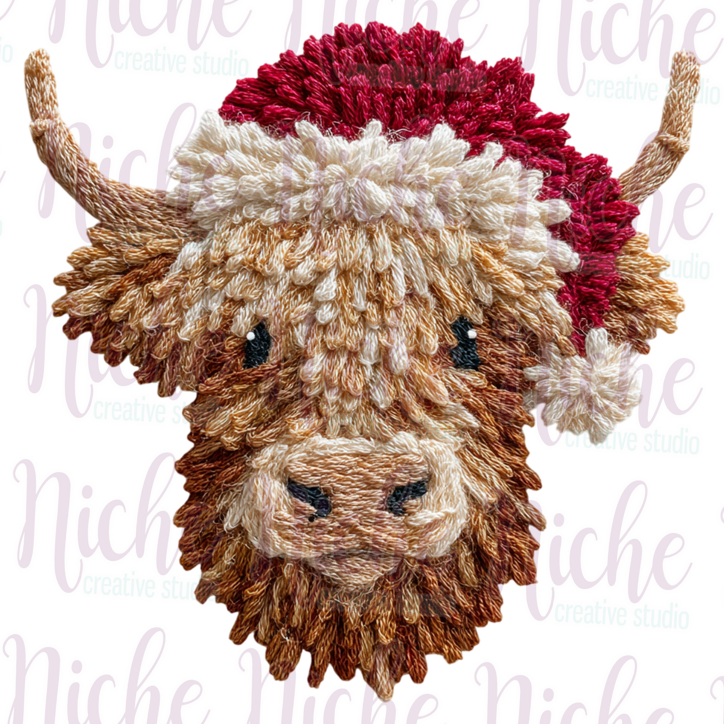 -CHR8425 Highland Cow Crochet Decal