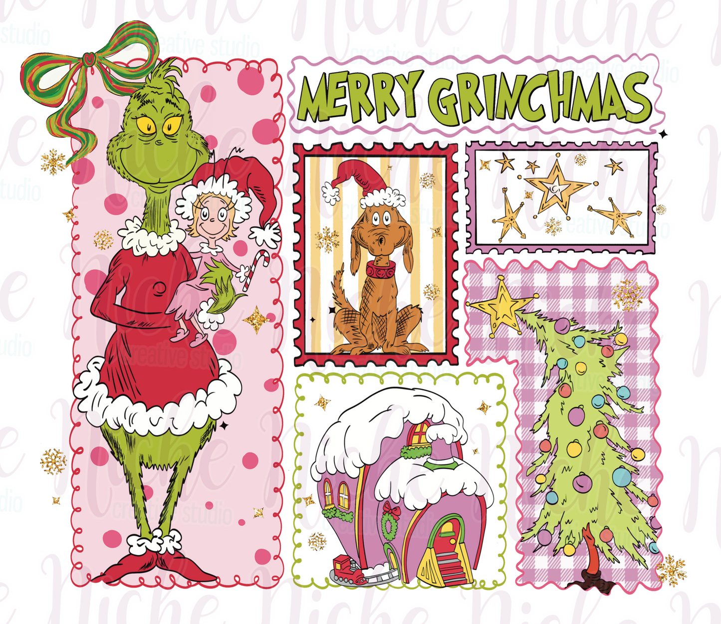 -CHR8427 Grinch Stamps Decal