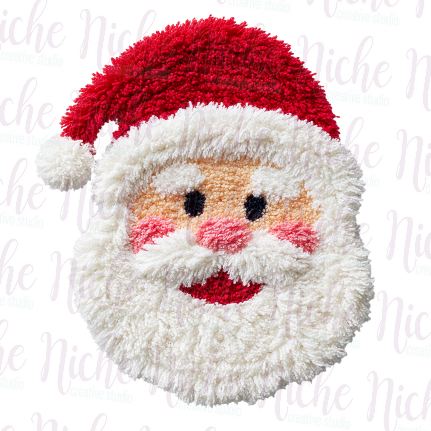 -CHR8442 Santa Head Crochet Decal