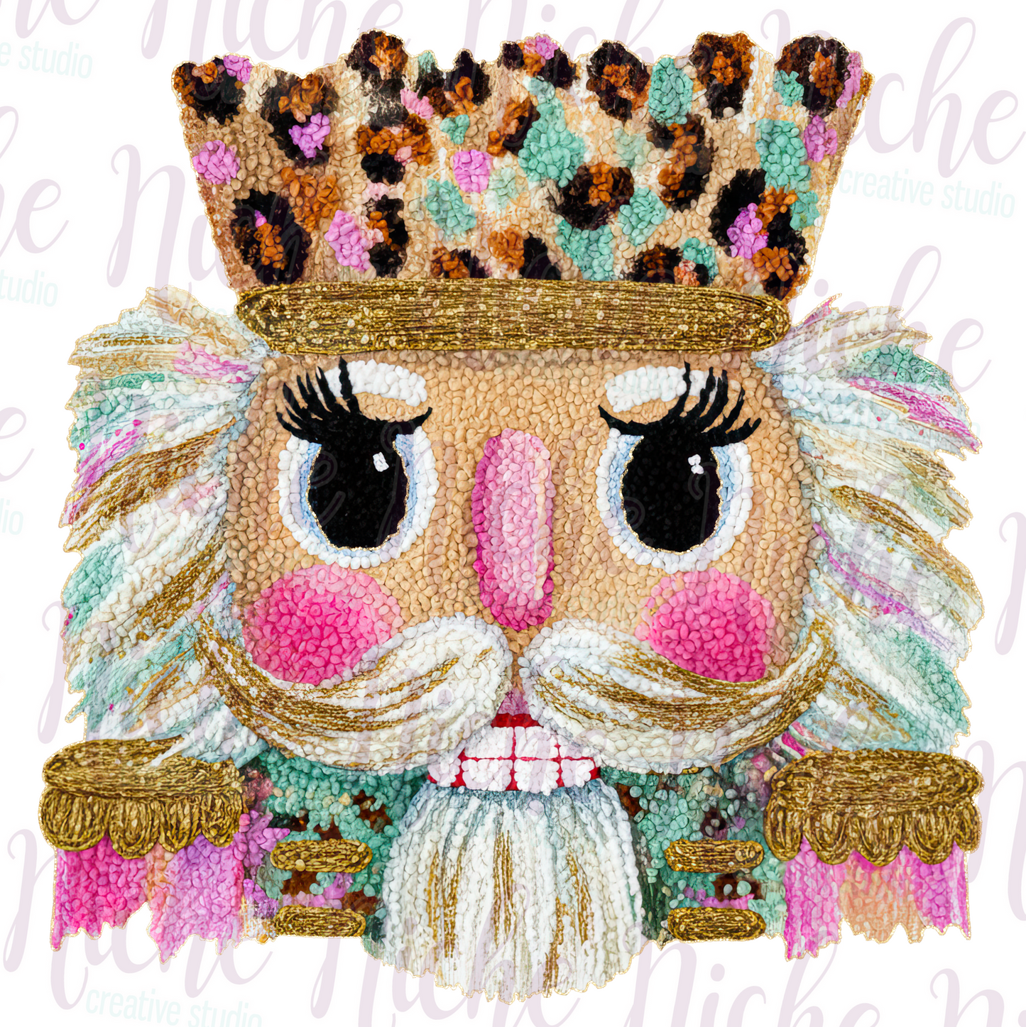 -CHR8470 Leopard Nutcracker Crochet Decal