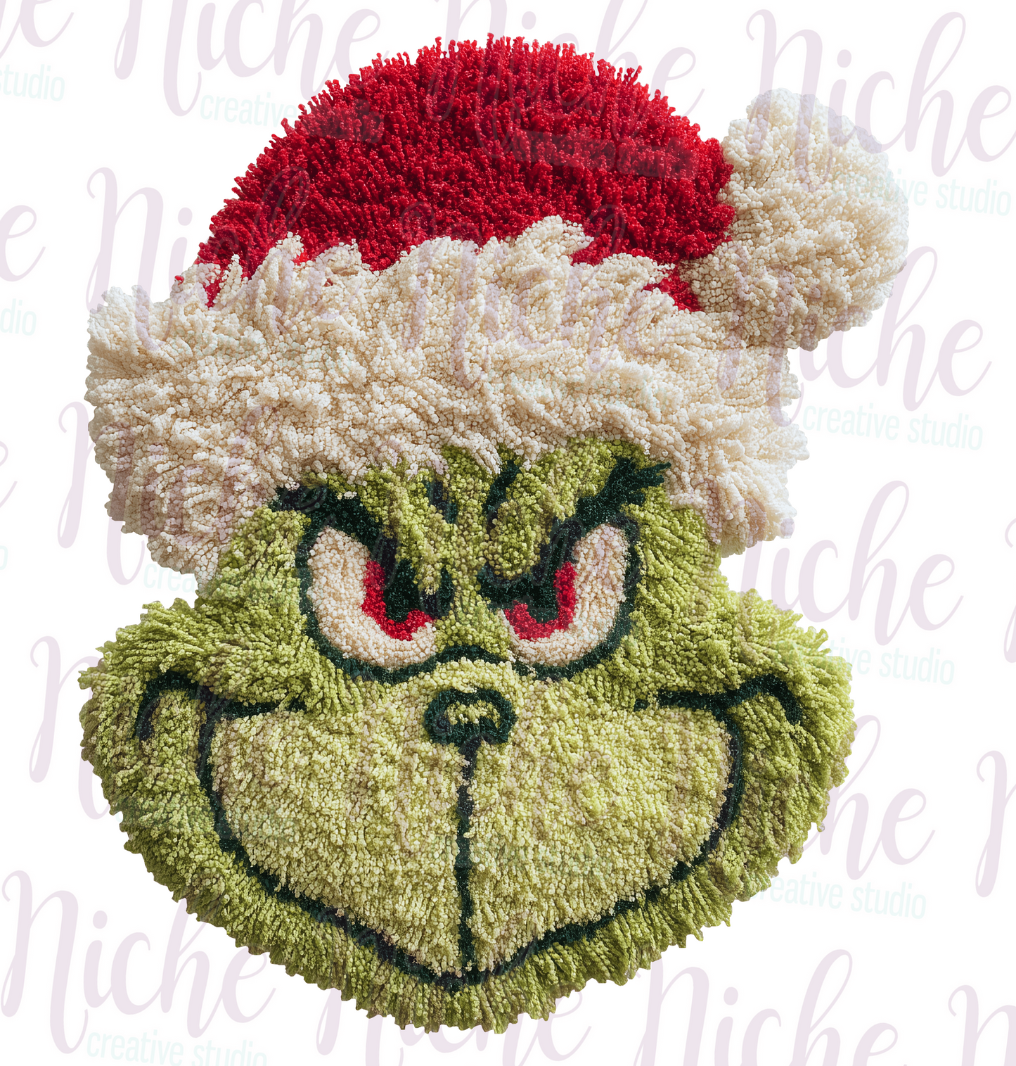 -CHR8471 Green in Santa Hat Crochet Decal