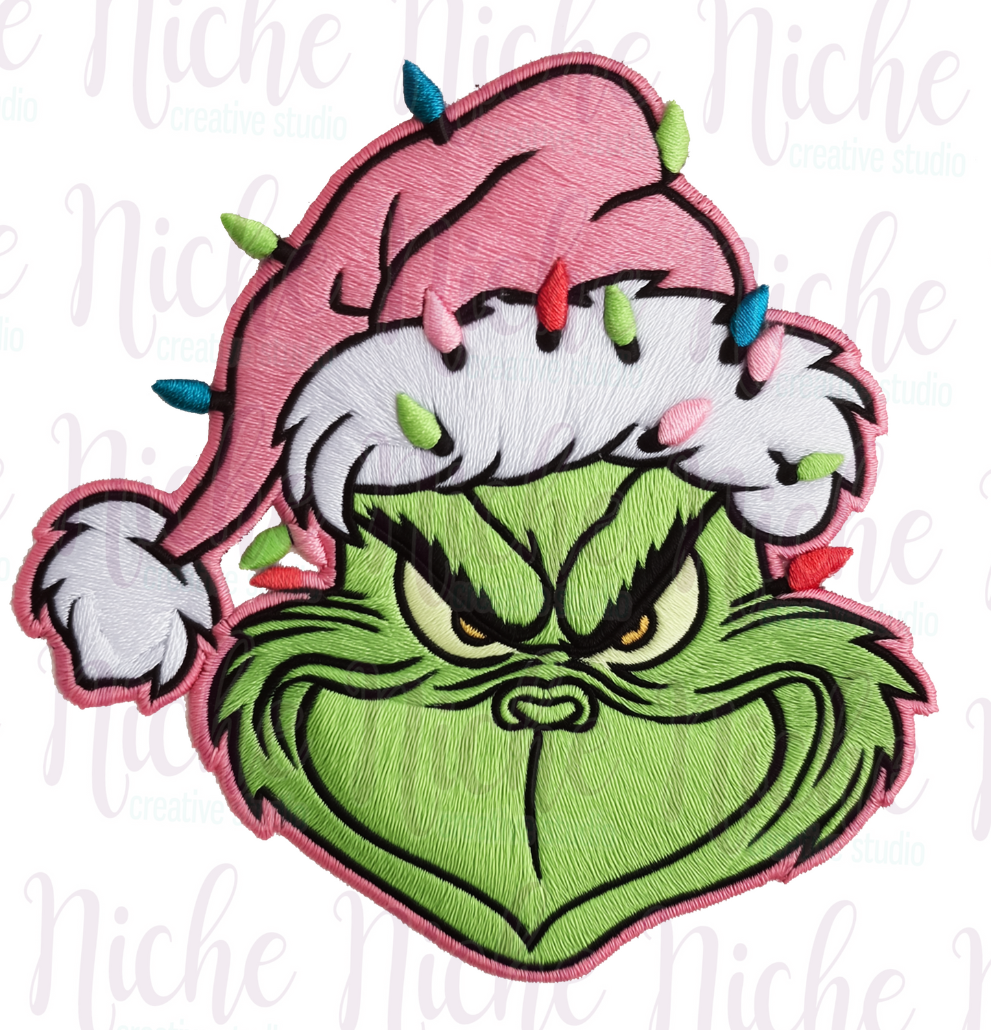 -CHR8493 Green Guy with Lights Crochet Decal