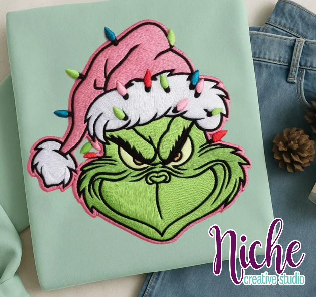 -CHR8493 Green Guy with Lights Crochet Decal