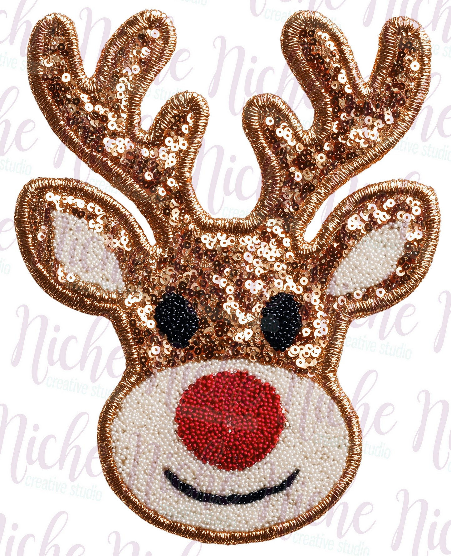 DEAL OF THE DAY 50% OFF -CHR8512 Reindeer Faux Sequins Decal