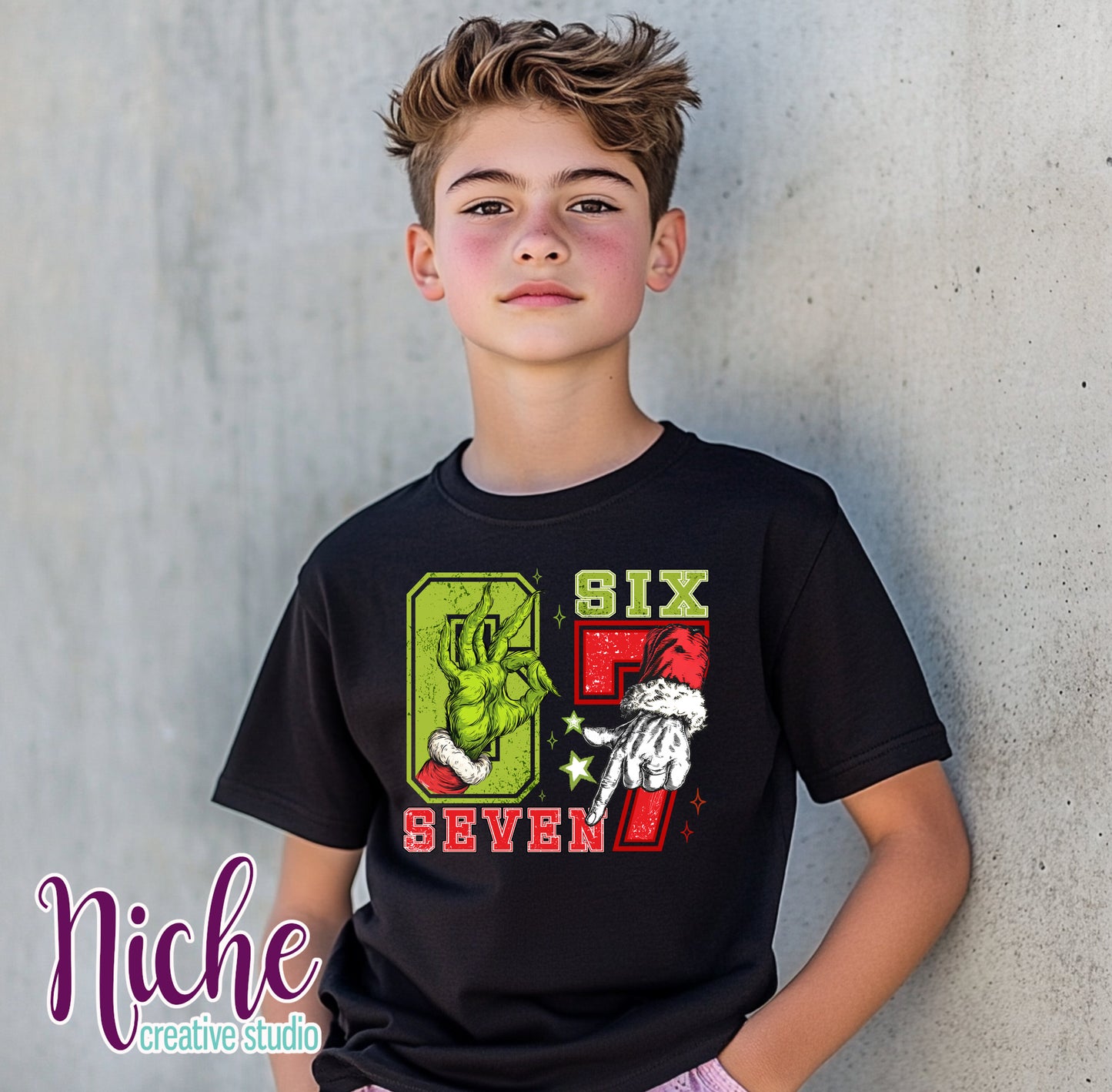 -CHR8511  Christmas Hands Six Seven Decal