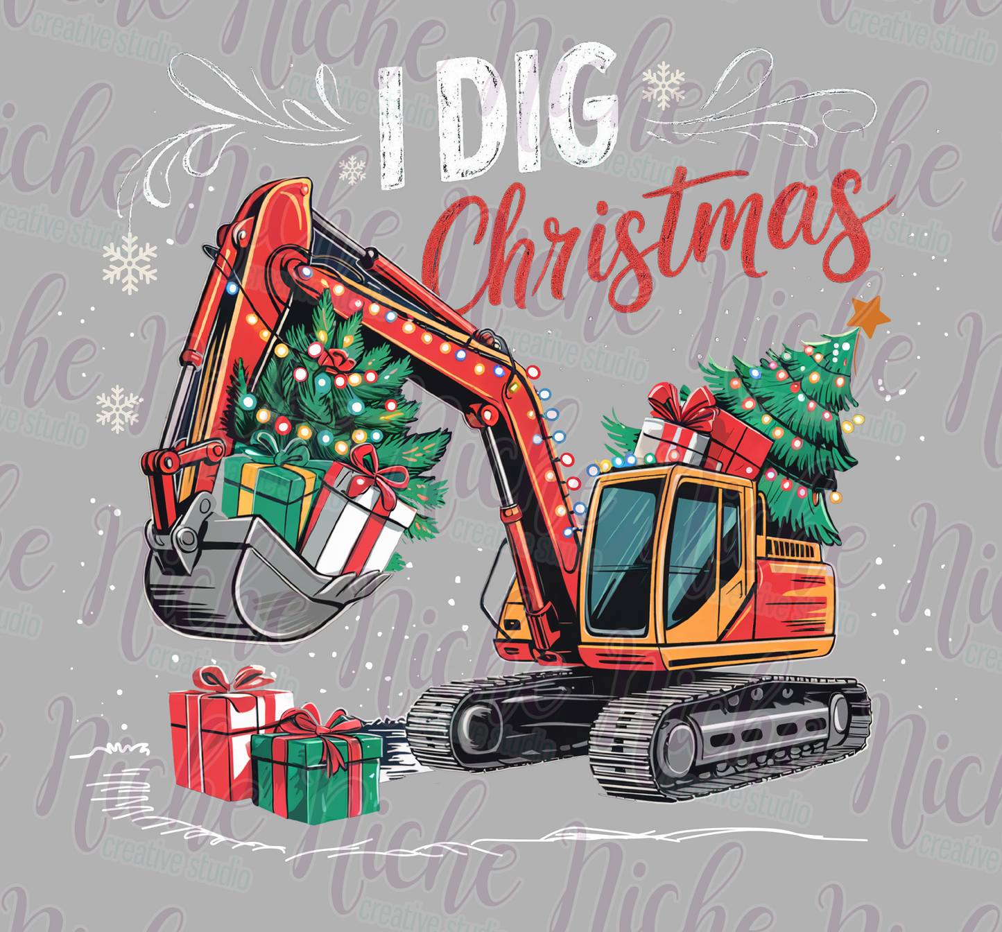 -CHR8515 Dozer Christmas Decal