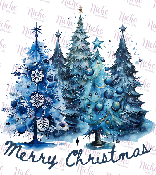 -CHR851 Blue Christmas Tree Decal