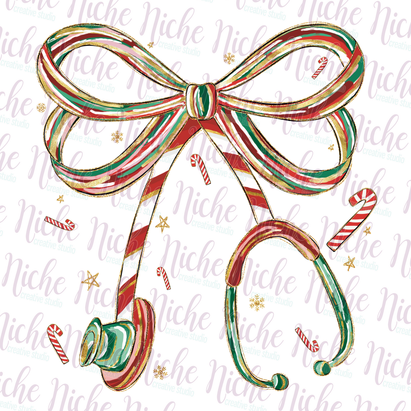 CHR8524 Candy Cane Stethoscope Decal