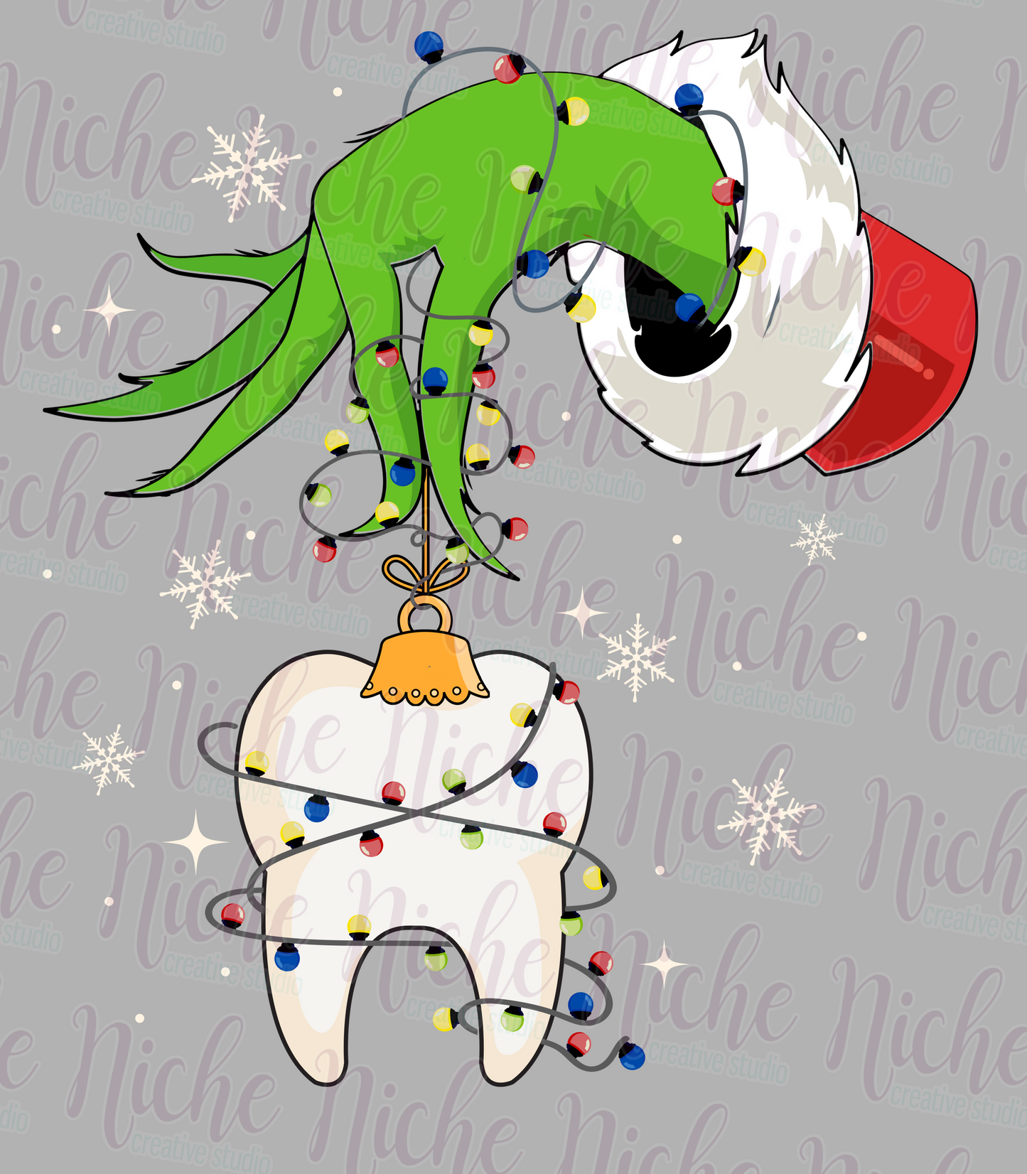 -CHR8525 Christmas Light Tooth Decal