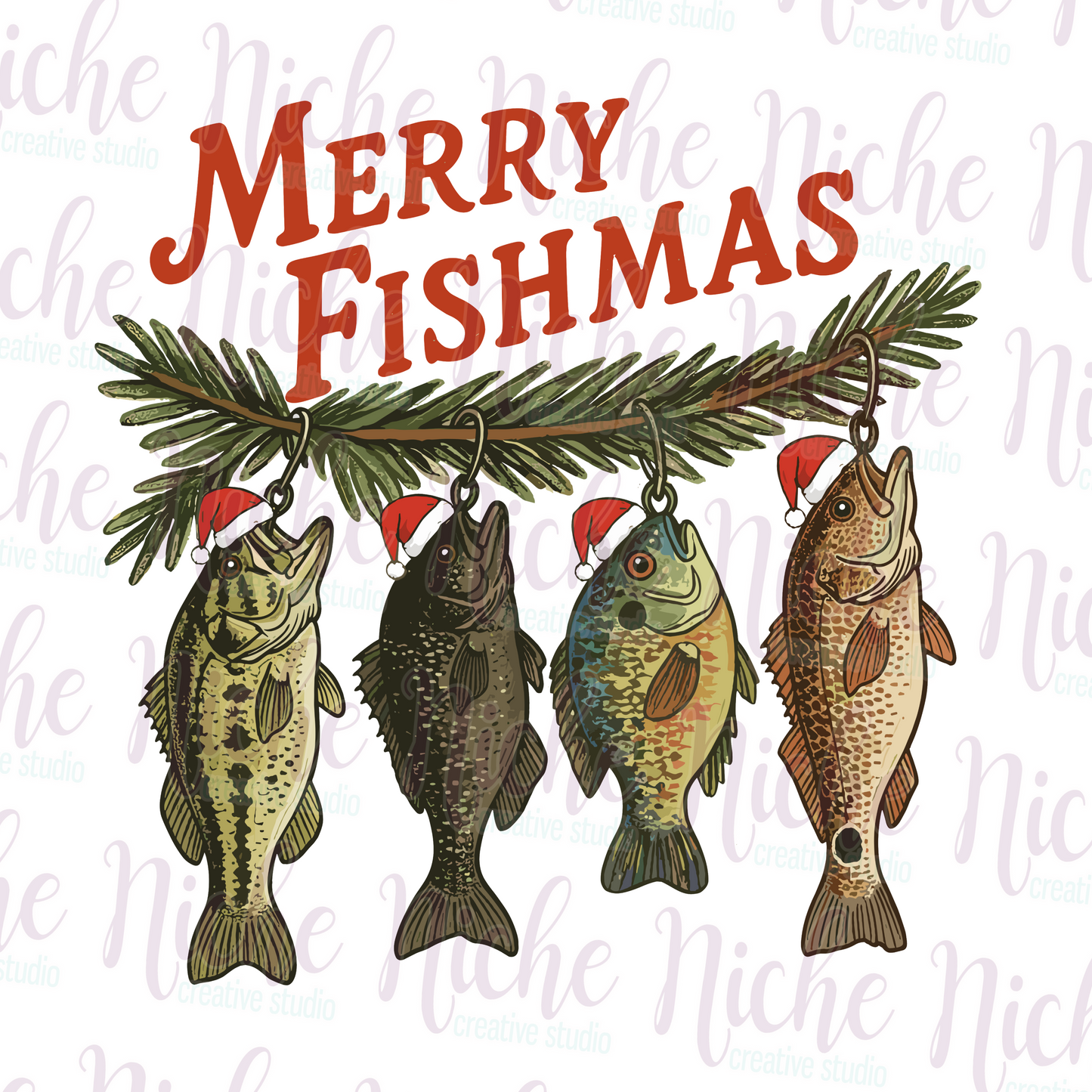 -CHR8566 Merry Fishmas Decal