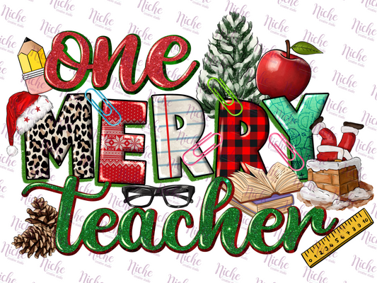 -CHR968 One Merry Teacher Decal