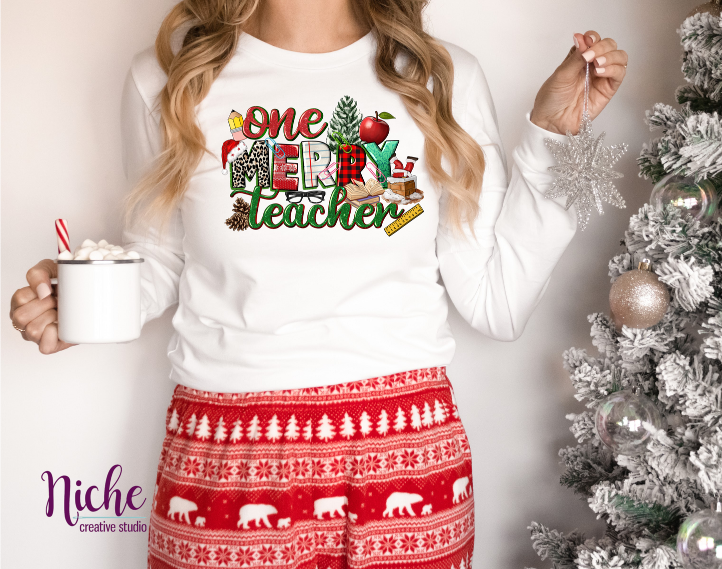 -CHR968 One Merry Teacher Decal