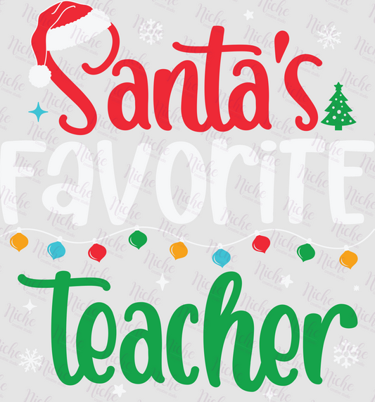 -CHR991 Santa's Favorite Teacher Decal