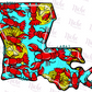 -CRA1495 Louisiana Crawfish and Corn Decal