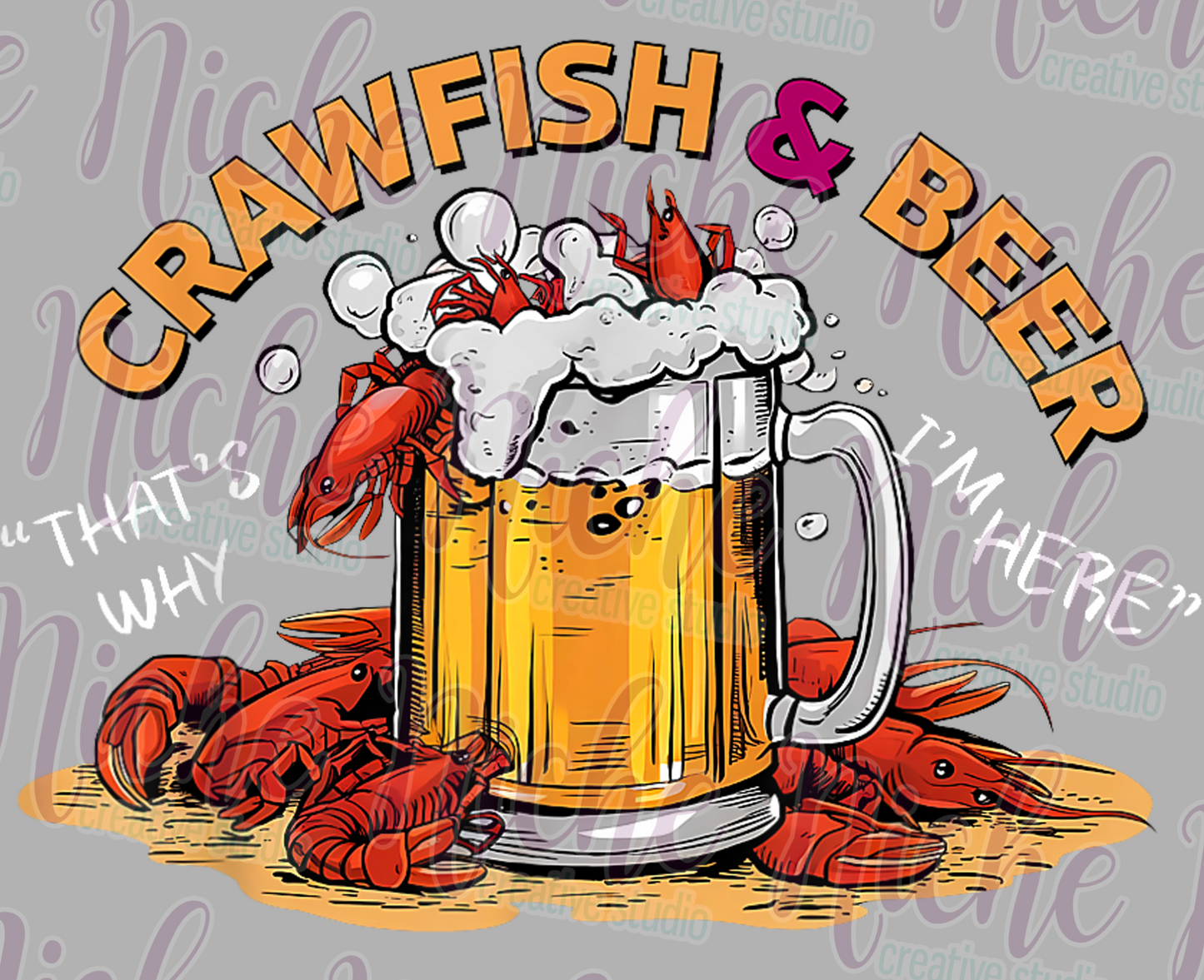 -CRA8148 Crawfish And Beer Decal