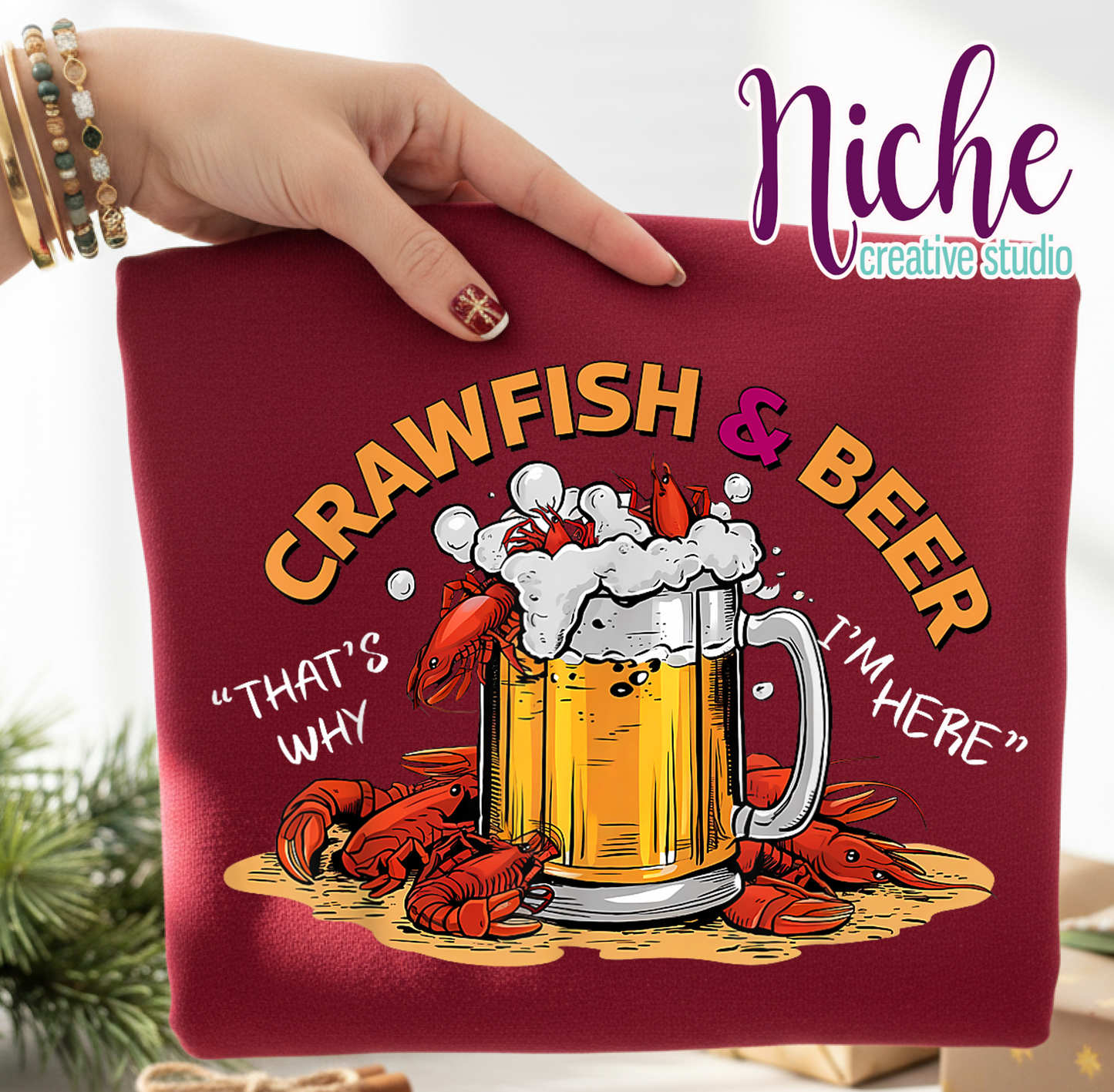 -CRA8148 Crawfish And Beer Decal