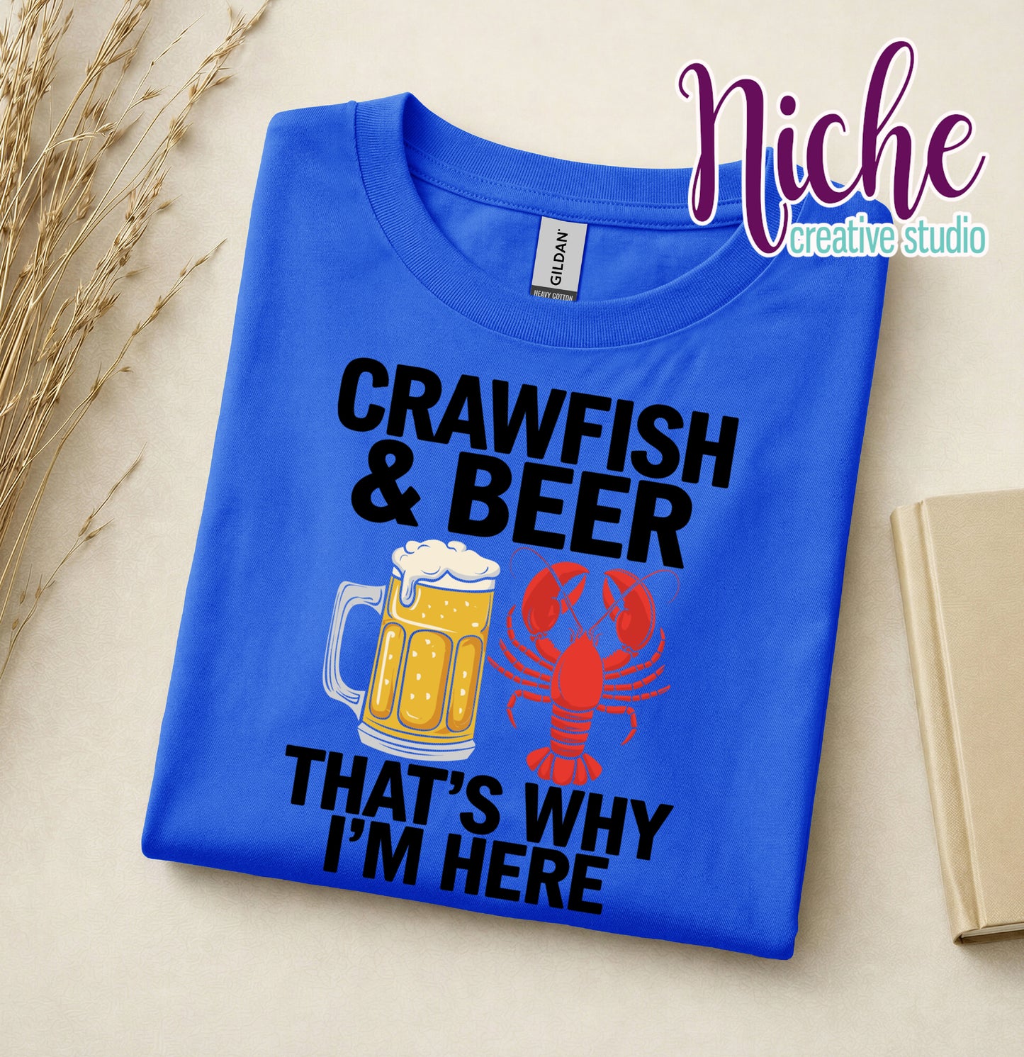 -CRA8148 Crawfish And Beer Why I'm Here Decal