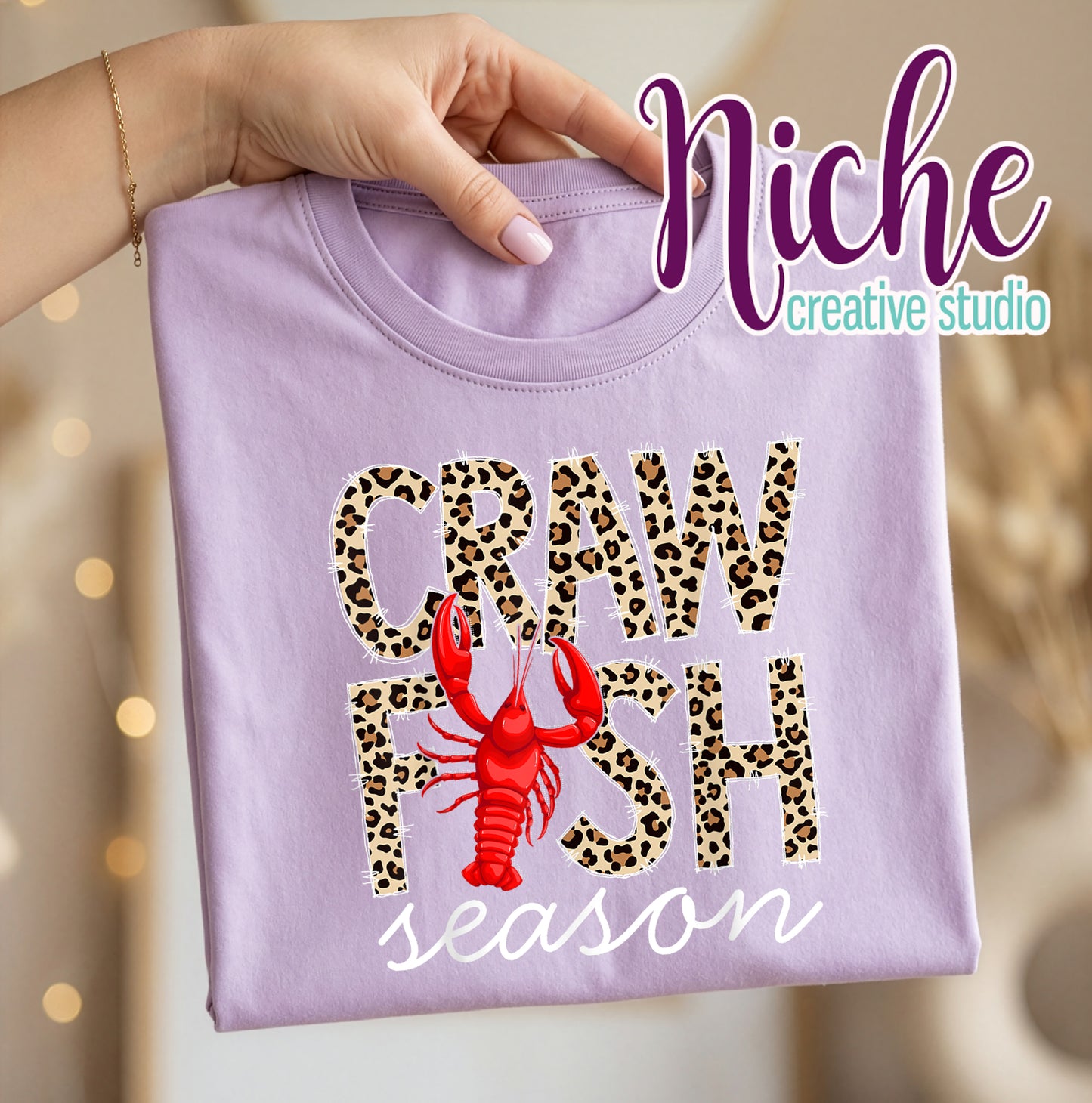 -CRA8153 Crawfish Season Leopard Decal