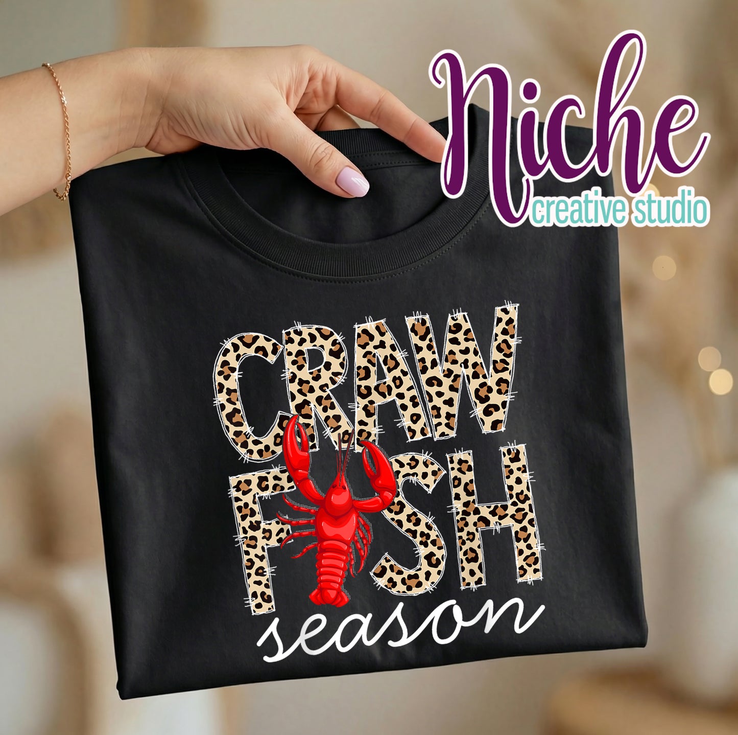 -CRA8153 Crawfish Season Leopard Decal