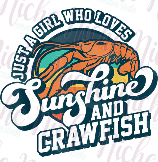 -CRA8165 Retro Sunshine and Crawfish Decal