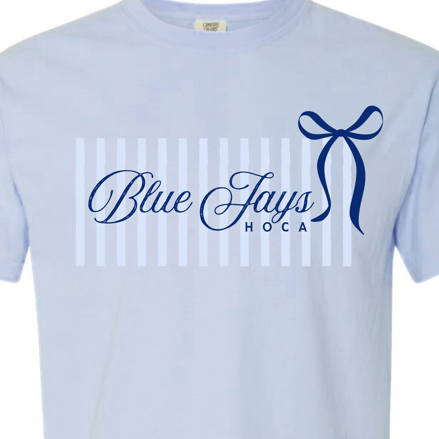 Heritage Oaks Christian Academy - Blue Jays Stripe Bow  T-Shirt