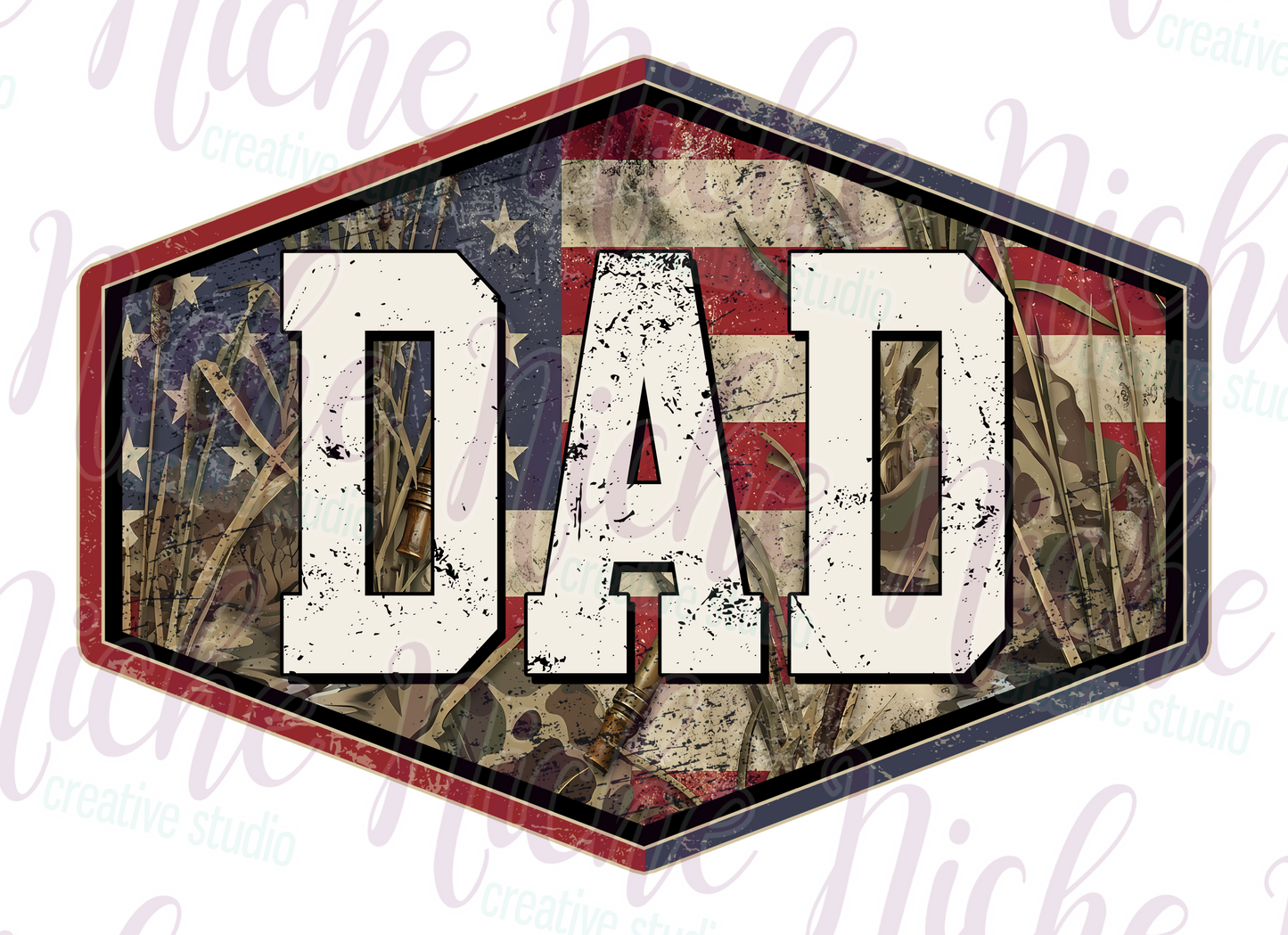 -DAD8335 Patriotic Dad Decal