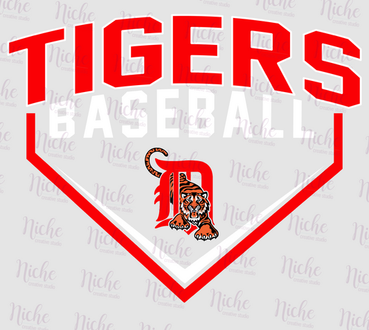 -DEQ1652 Dequincy Tigers Baseball Base Decal