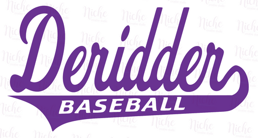 -DER258 Deridder Baseball Swoosh Decal