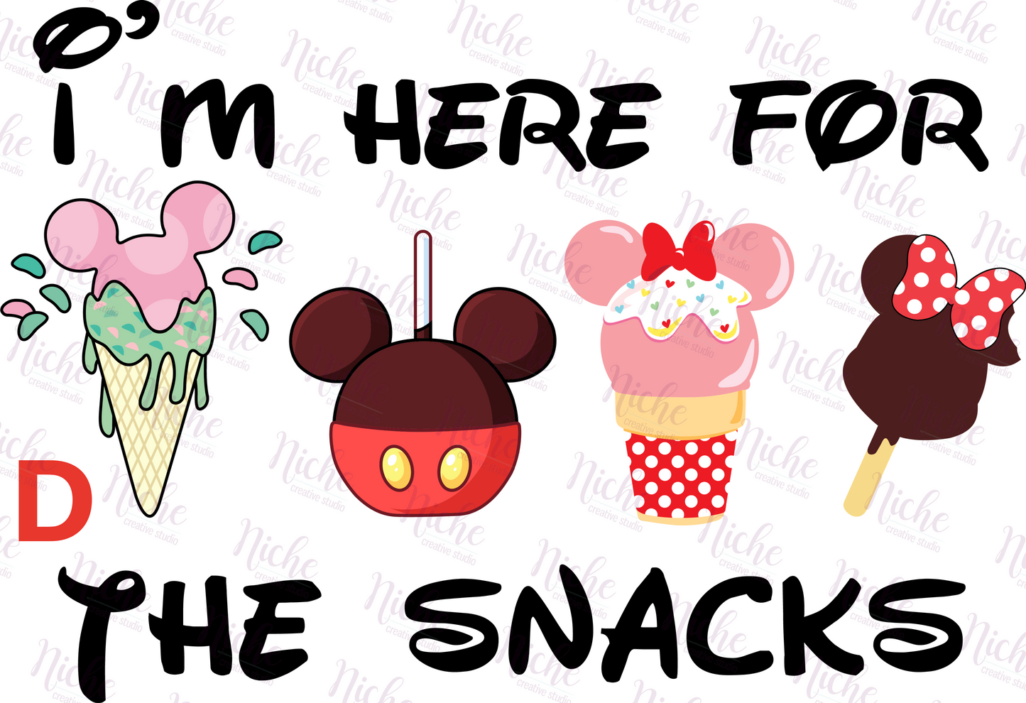 -DIS894 Here for the Snacks Decal