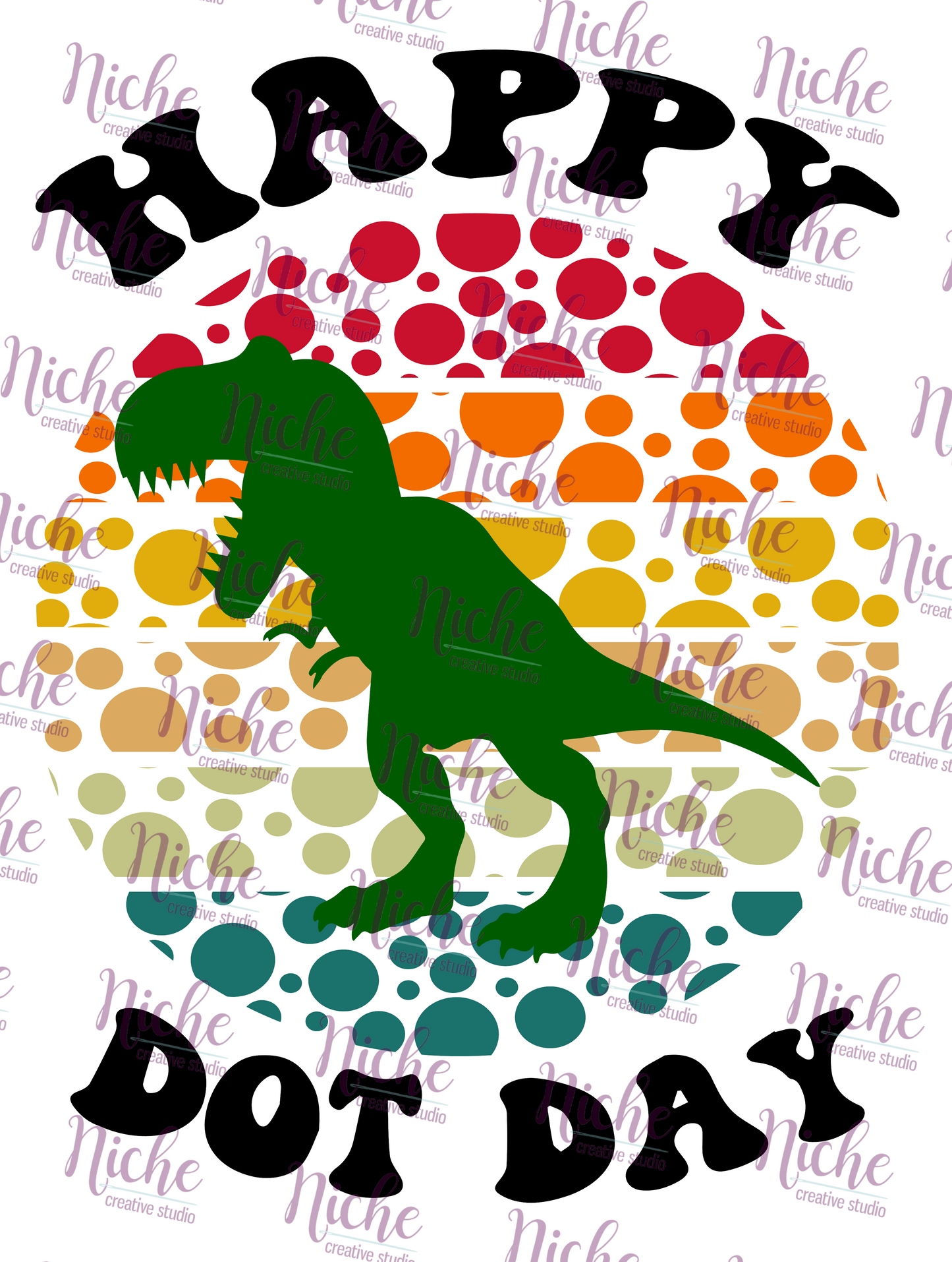 - DOT694 Happy Dino Dot Decal
