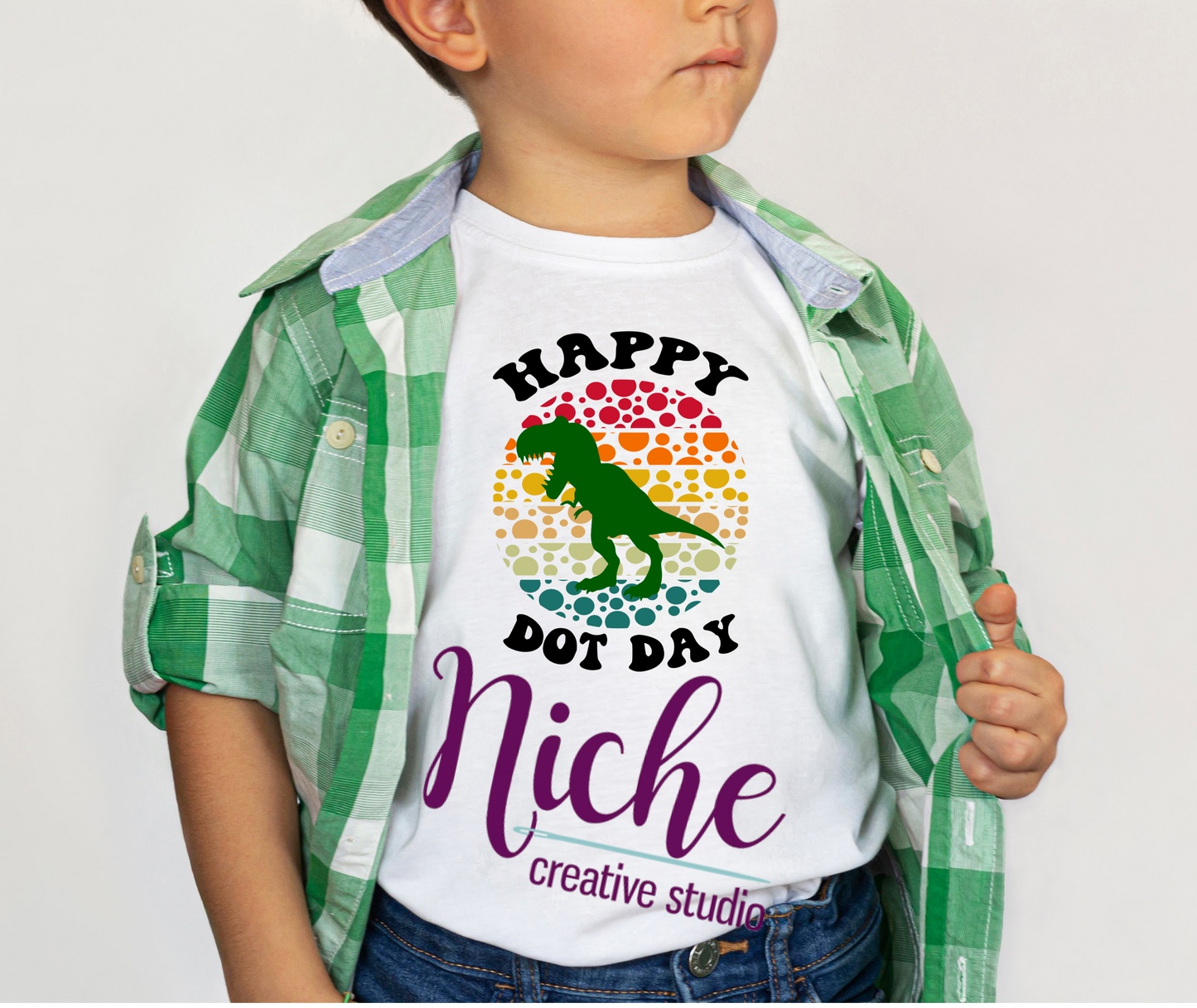 - DOT694 Happy Dino Dot Decal