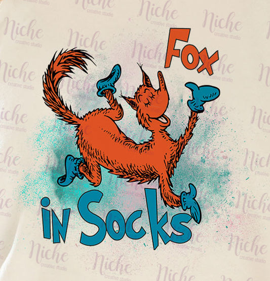 -DRS1076 Fox In Socks Decal