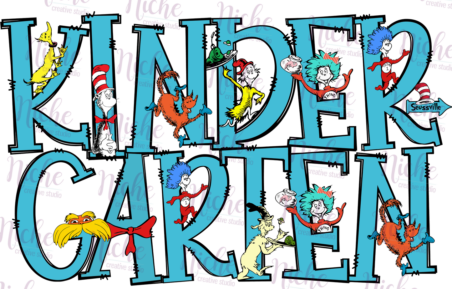 -DRS1350 Kindergarten Dr Seuss Decal