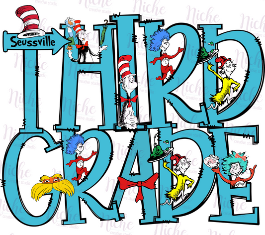 -DRS1353 Third Grade Dr Seuss Decal