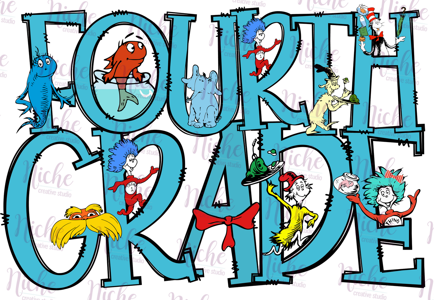 -DRS1354 Fourth Grade Dr Seuss Decal