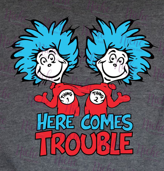 -DRS1385 Here Comes Trouble Decal