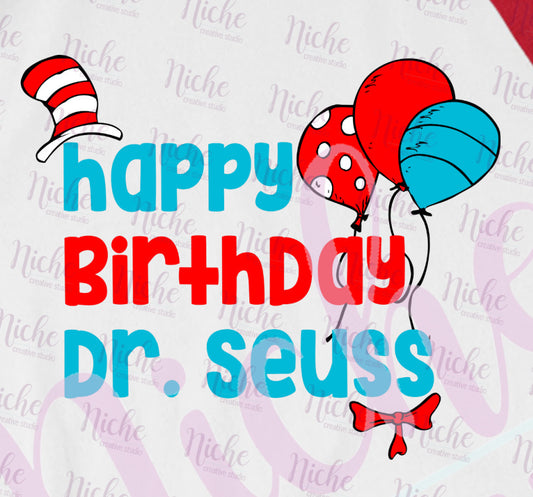 -DRS1386 Happy Birthday Dr Seuss Decal