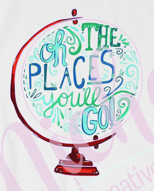-DRS1387 Oh the Places Globe Decal