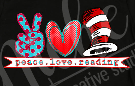 -DRS1404 Peace Love Reading Decal